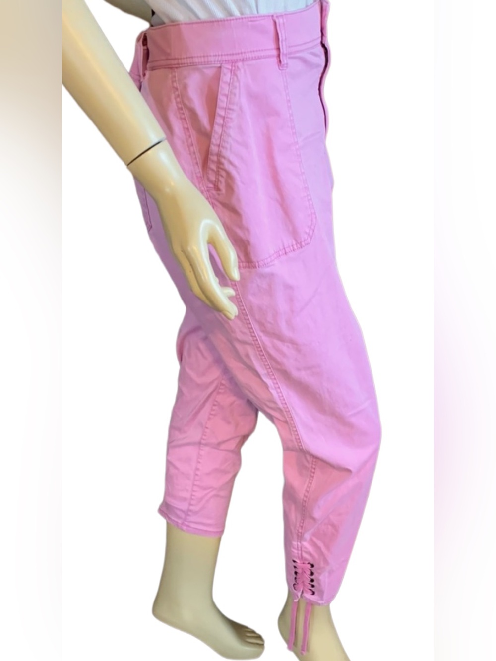LANE BRYANT ORCHID PINK SKINNY LEG CORSET HEM PANTS (18) - Picture 5 of 13